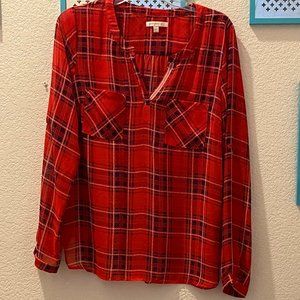 Red Plaid Top - Women's Large